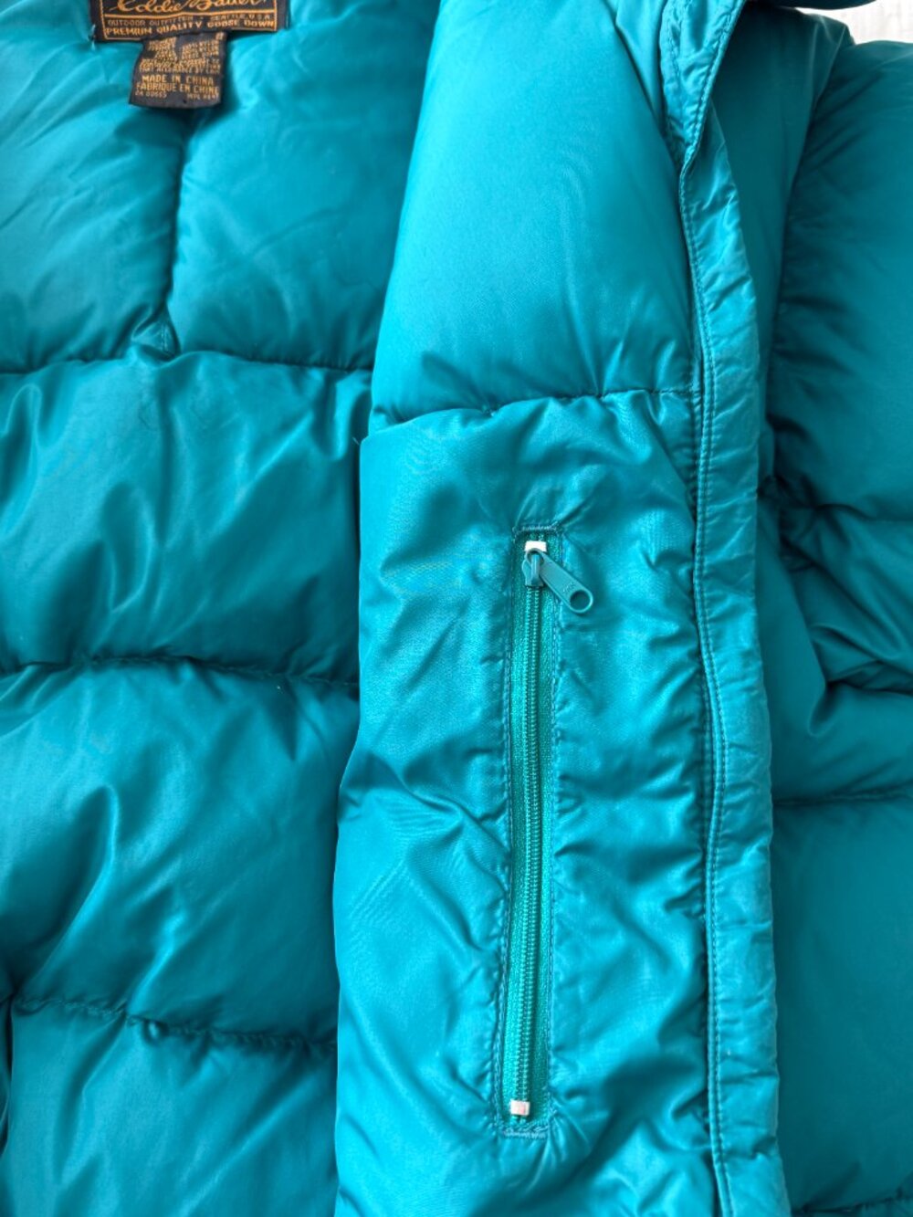 Vintage Eddie Bauer Good Down Puffer Jacket Teal M - Picture 5 of 12